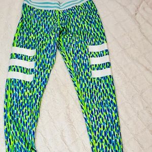 Adidas Green & Blue Capri Leggings